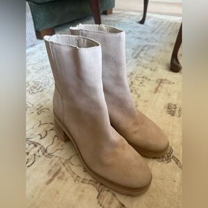 Dolce Vita Beige Suede Ankle Boots